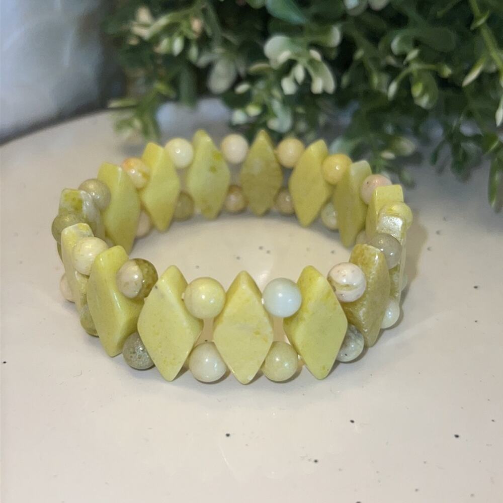 Pineapple Jasper Stretch Bracelet 7”